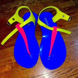 Size 2 multicolored sandals - little girl